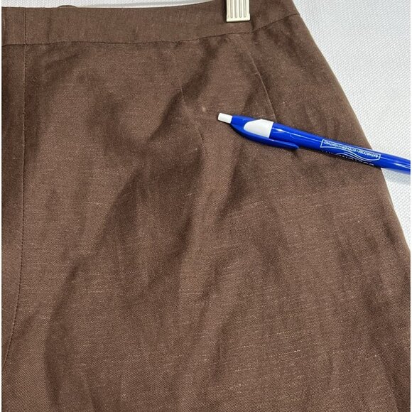 Annie Alexander Vintage Womens Linen Blend Wide Leg Crop Pants Sz 10 Brown Lined - Picture 4 of 15